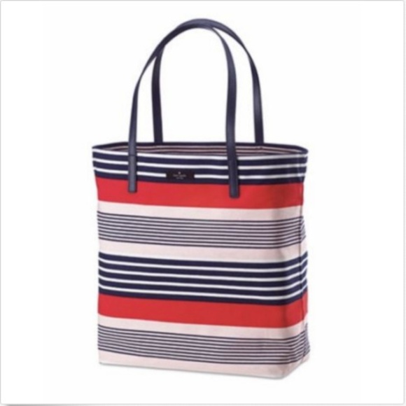 kate spade Handbags - NWT Kate Spade Bon Shopper Pink&Navy Striped Tote